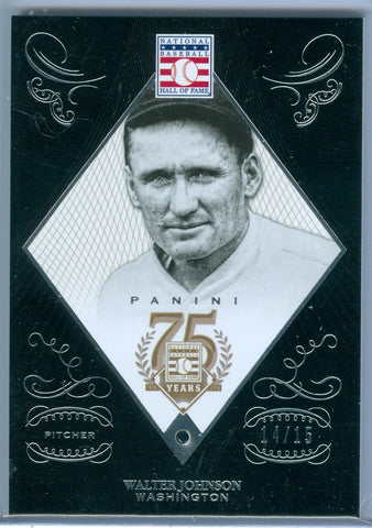 WALTER JOHNSON 2014 PANINI HALL OF FAME 75TH ANNIVERSARY #2 SAPPHIRE SP/15