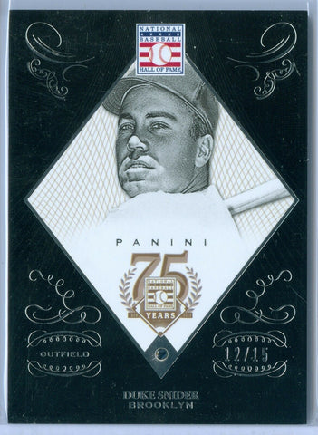 DUKE SNIDER 2014 PANINI HALL OF FAME 75TH ANNIVERSARY SAPPHIRE SP/15