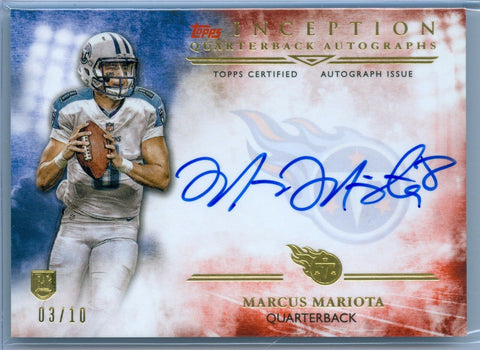 MARCUS MARIOTA 2015 INCEPTION ORANGE RC ROOKIE AUTO AUTOGRAPH SP/10