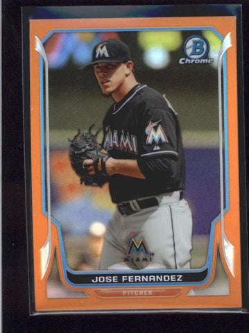 JOSE FERNANDEZ 2014 BOWMAN CHROME #40 ORANGE REFRACTOR PARALLEL #07/25 AB9810