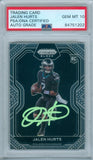 Jalen Hurts 2020 Prizm Black Silver #PB-19 RC Autograph PSA DNA Auto GEM MT 10
