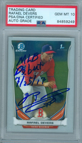 Rafael Devers 2014 Bowman Chrome RC PSA DNA Gem Mint 10 Auto