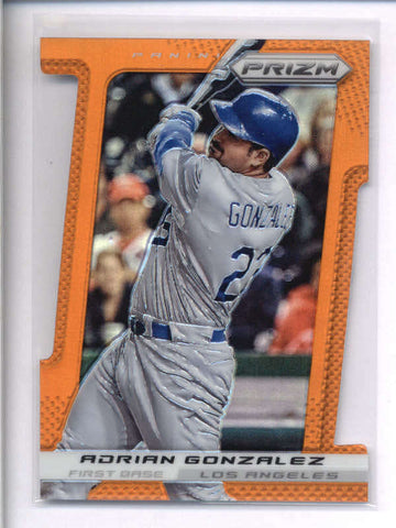 ADRIAN GONZALEZ 2013 PANINI PRIZM #99 ORANGE PRIZMS DIE-CUT #52/60 AC1334