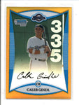 CALEB GINDL 2008 BOWMAN CHROME #BCP85 GOLD REFRACTOR ROOKIE RC #18/50 AC837