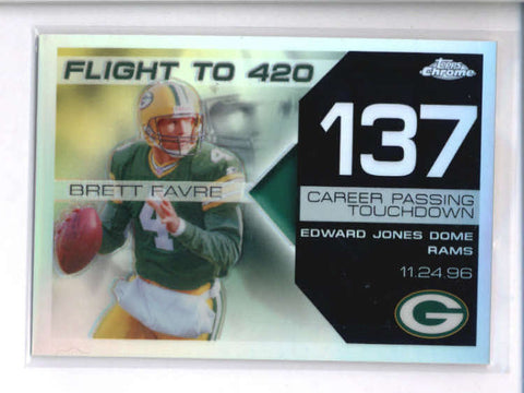 BRETT FAVRE 2007 TOPPS CHROME REFRACTOR #BF137 FLIGHT TO 420 #078/199 AC2043