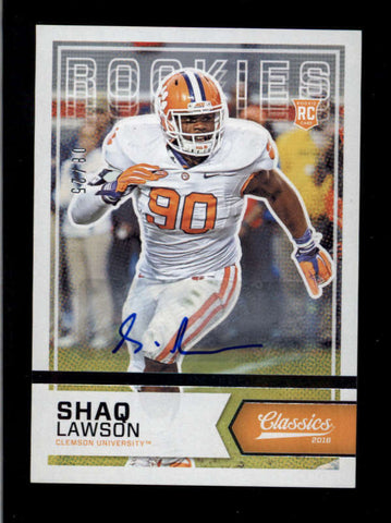 SHAQ LAWSON 2016 PANINI CLASSICS SILVER ROOKIE AUTOGRAPH AUTO #08/25 AC2314