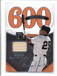 BARRY BONDS 2016 PANINI PANTHEON 600 HR CLUB DIE-CUT GAME JERSEY #044/199 AB9470