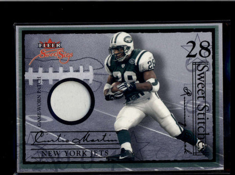 CURTIS MARTIN 2004 SWEET SIGS SWEET STITCHES BLACK GAME USED PATCH #25/31 AB8223