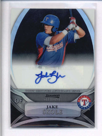 JAKE SKOLE 2010 BOWMAN STERLING BLACK REFRACTOR ROOKIE AUTO #20/25 AC1444