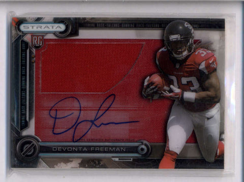 DEVONTA FREEMAN 2014 TOPPS STRATA ROOKIE CLEAR CUT JERSEY AUTOGRAPH AUTO AC2260