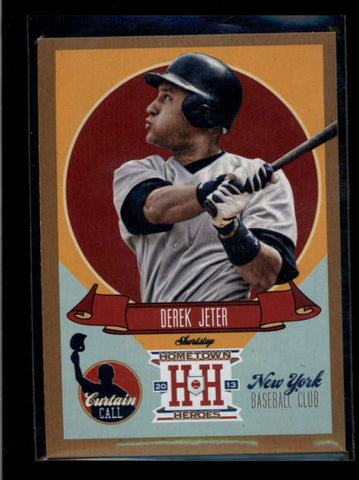 DEREK JETER 2013 PANINI HOMETOWN HEROES CURTAIN CALL GOLD #11 AB7645