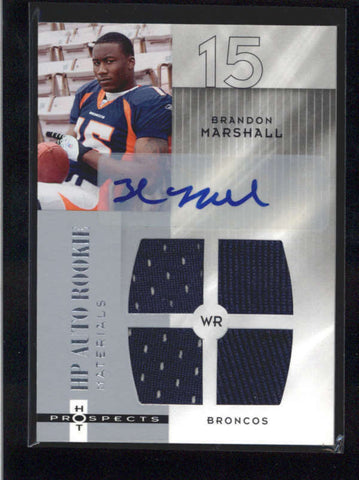 BRANDON MARSHALL 2006 HOT PROSPECTS QUAD ROOKIE JERSEY AUTO #444/999 AB9844