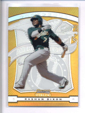 RASHUN DIXON 2009 BOWMAN STERLING #BSP-RD GOLD REFRACTOR ROOKIE #14/50 AC1377