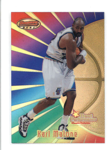 KARL MALONE 1997/98 97/98 BOWMANS BEST #97 REFRACTOR PARALLEL AB9390