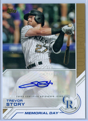 TREVOR STORY 2017 TOPPS SALUTE  / MEMORIAL DAY AUTO AUTOGRAPH SP