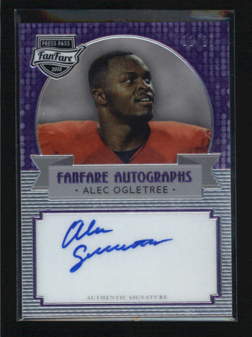 ALEC OGLETREE 2013 PRESS PASS FAN FARE PURPLE ROOKIE RC AUTO #11/25 AB6148