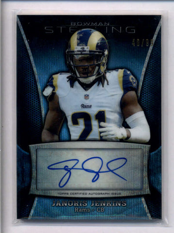 JANORIS JENKINS 2013 BOWMAN STERLING BLUE WAVE REFRACTOR AUTO RC #40/99 AC2304