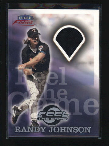 RANDY JOHNSON 2000 FLEER FOCUS FEEL THE GAME USED WORN JERSEY AB6345