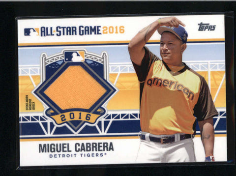 MIGUEL CABRERA 2016 TOPPS ALL-STAR GAME USED WORN GAME JERSEY AB9600